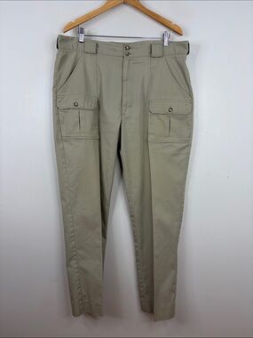 Vintage Tilley Pants Mens 38 x 32 Beige Cargo Straight Leg Made in Canada